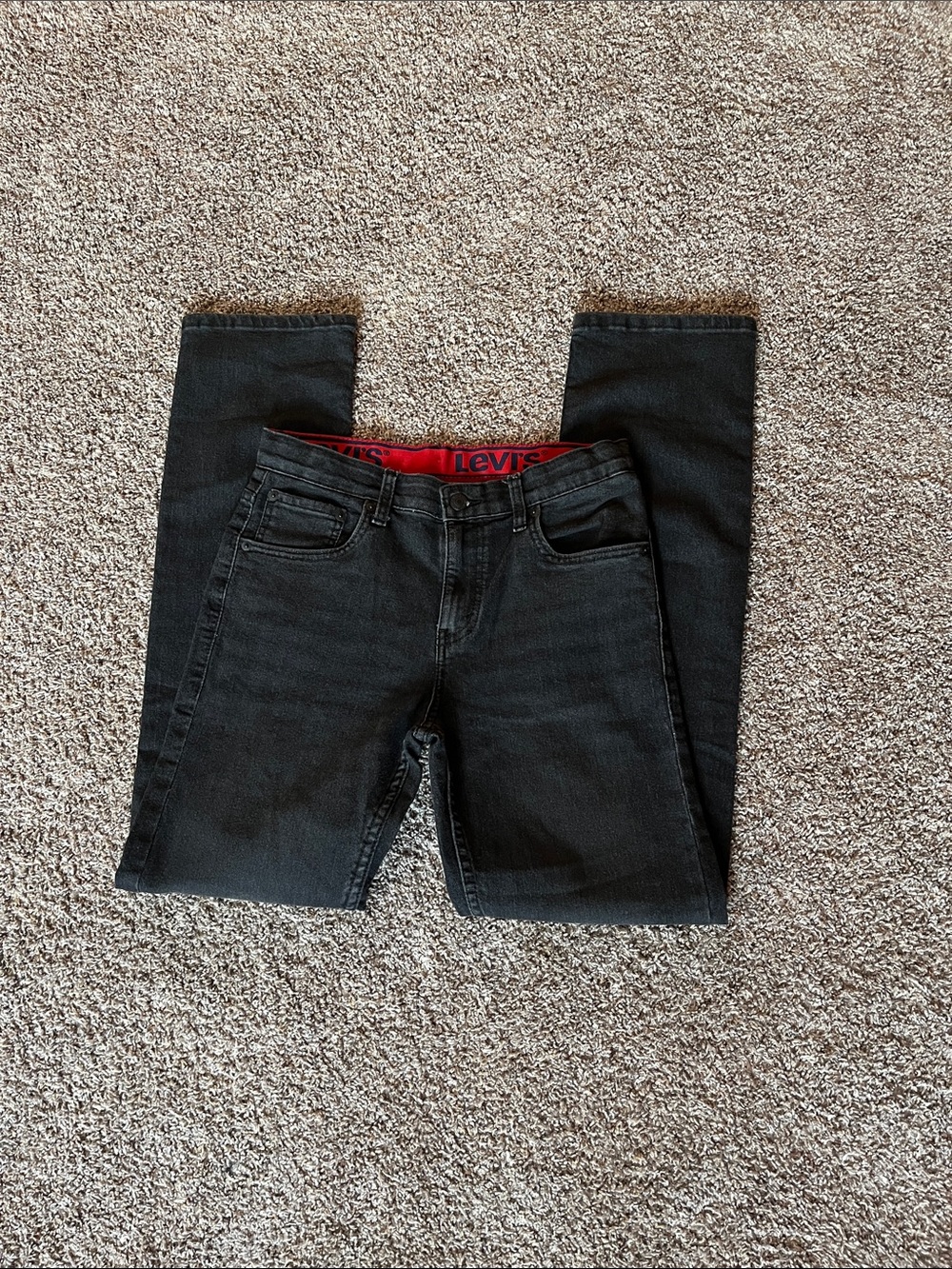 Levi's Black Jeans with Red Waistband Detail